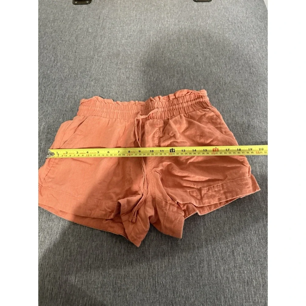 women's A New Day Orange linen blend shorts size small 3